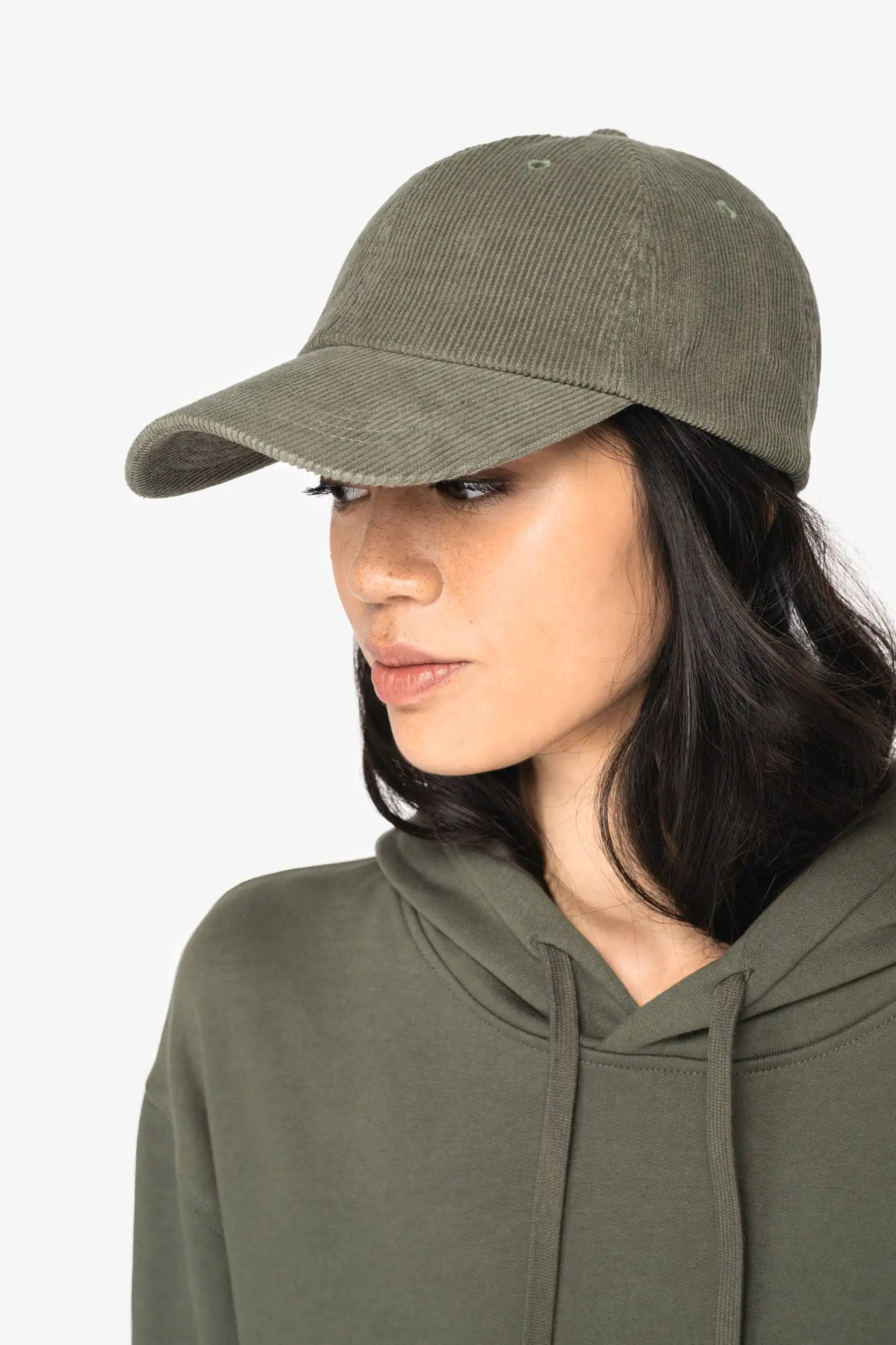 Ecologische uniseks pet met 6 panelen in ribfluweel