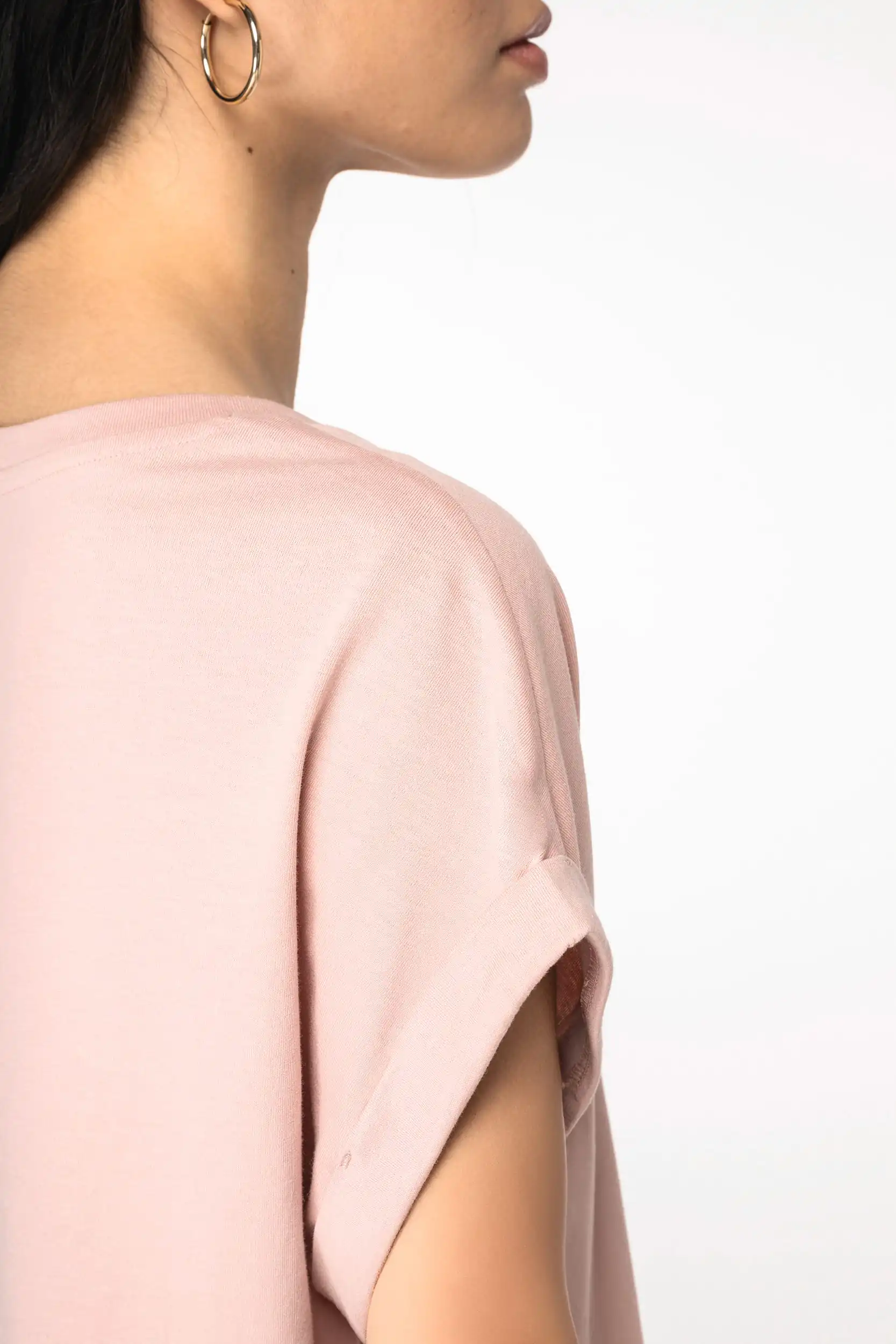 Ecologisch dames t-shirt met mouwen met omslag - Afbeelding 5