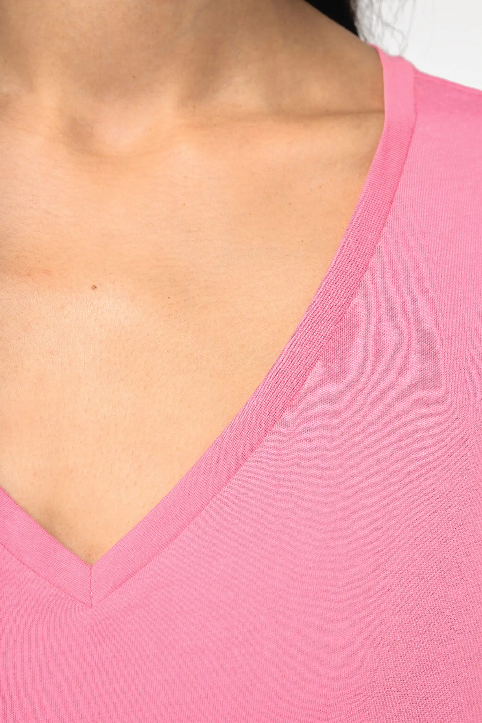 Ecologisch baggy dames-T-shirt V-hals - Afbeelding 6