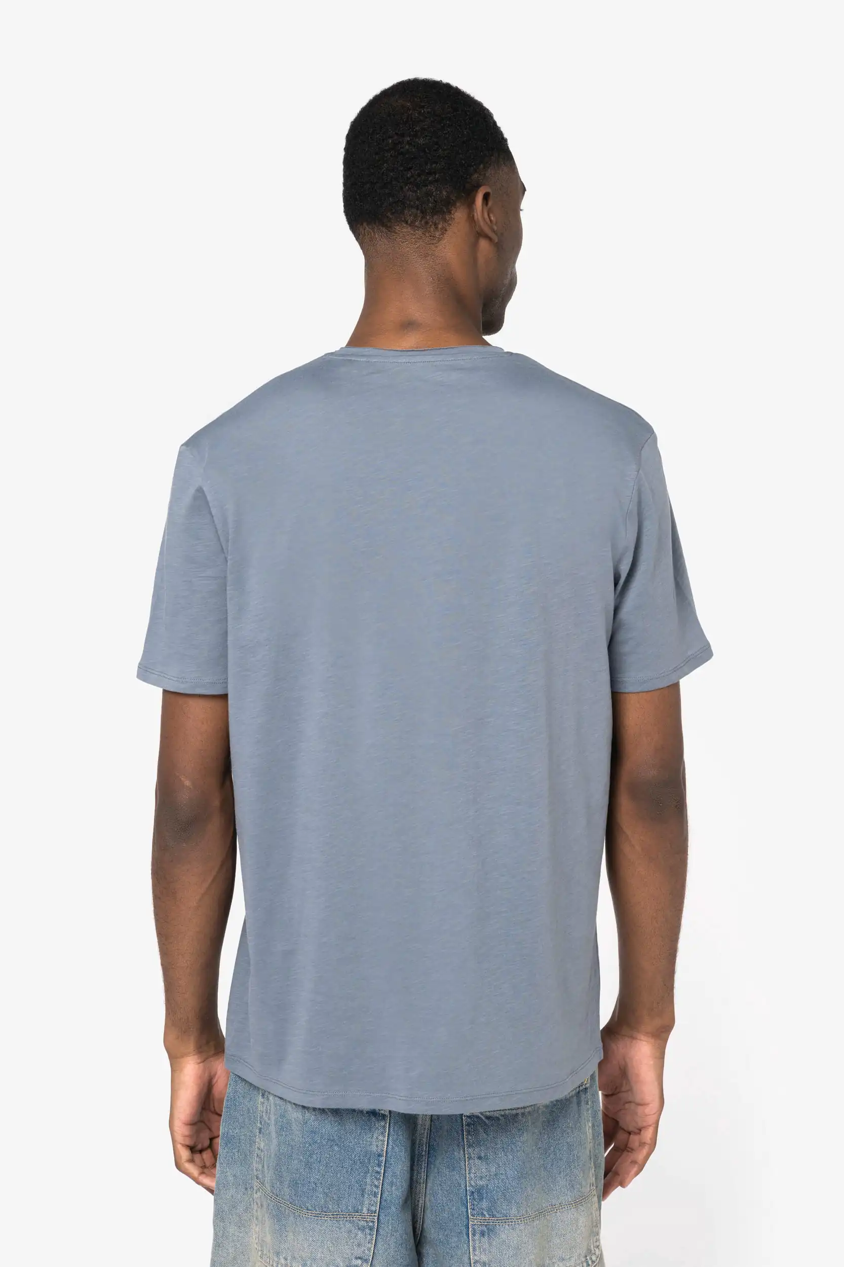 Ecologisch slub heren-T-shirt onafgewerkte randen - Afbeelding 3