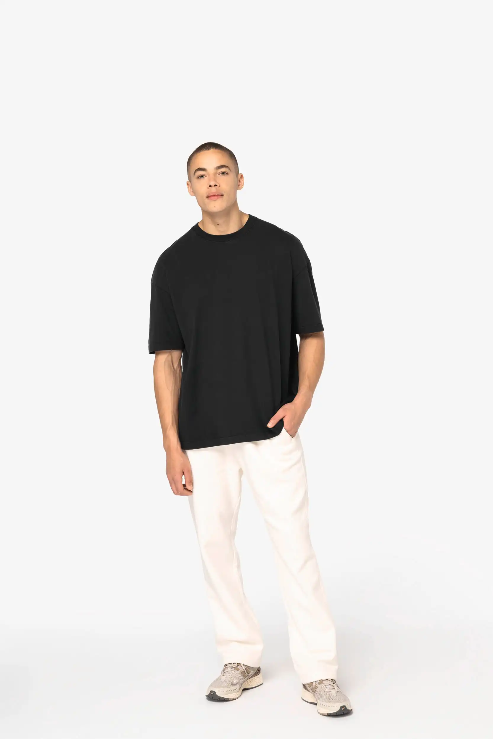 Ecologisch oversized verwassen heren-T-shirt - Afbeelding 2