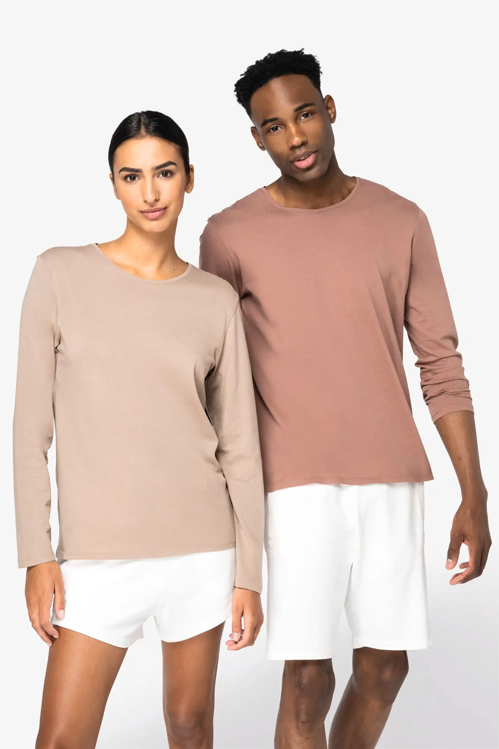 Ecologisch verwassen uniseks T-shirt lange mouwen