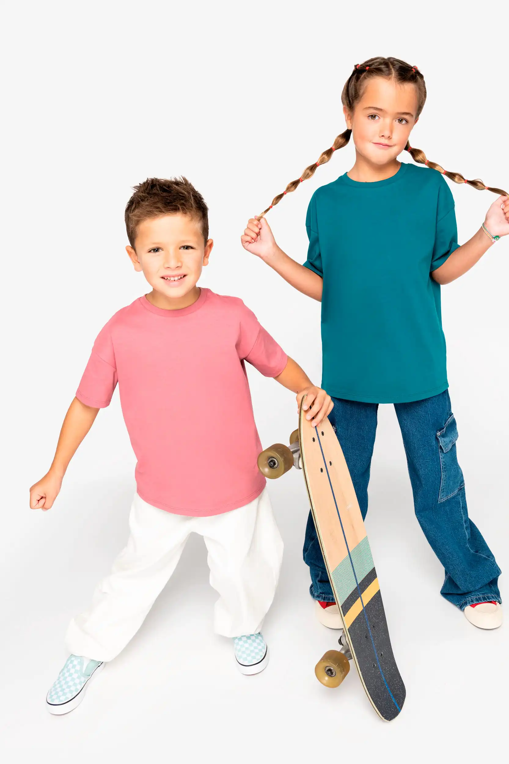 Ecologisch kinder-T-shirt met afhangende mouwen - Afbeelding 3