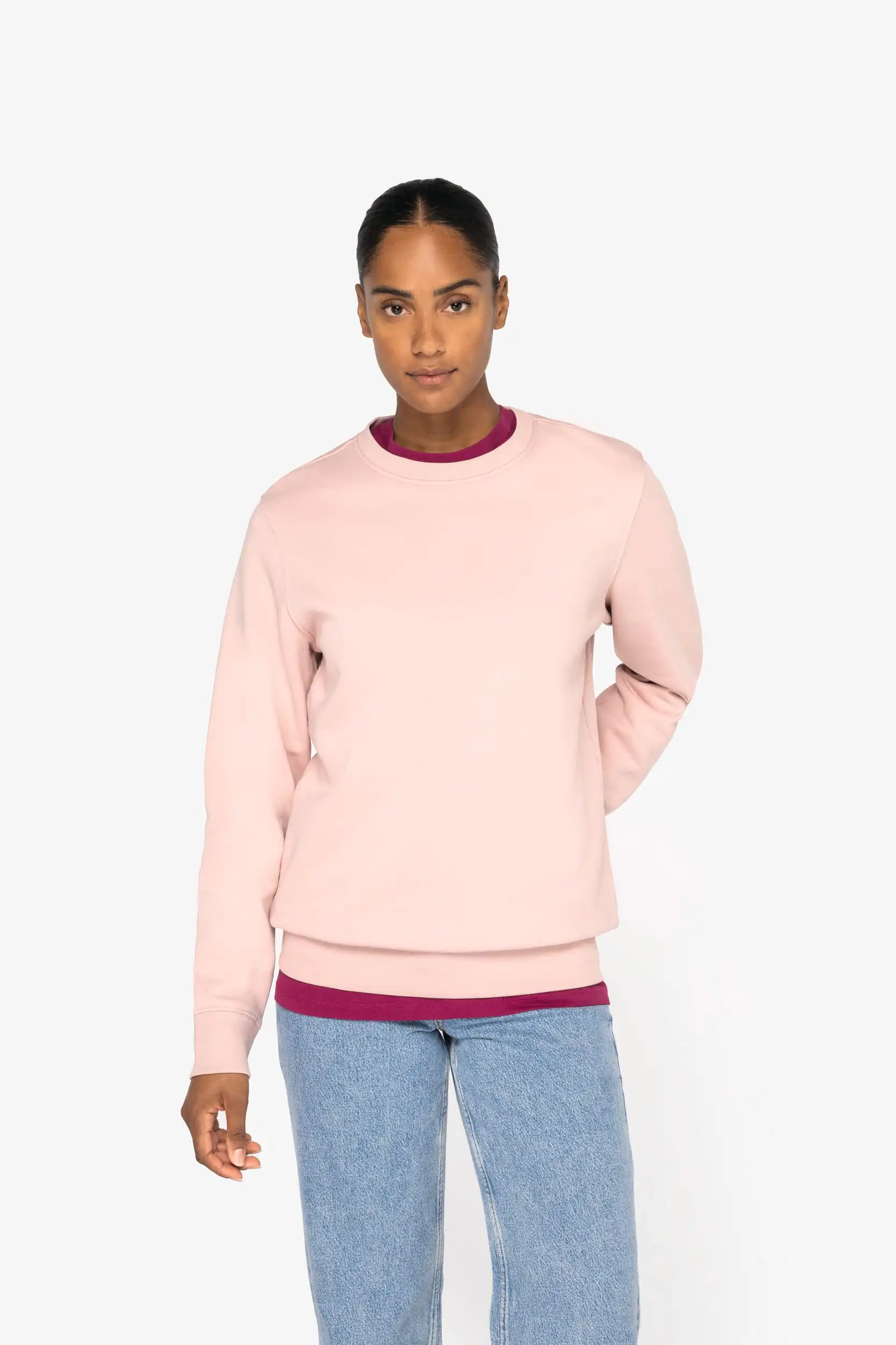 Ecologische uniseks sweater met ronde hals - Afbeelding 4