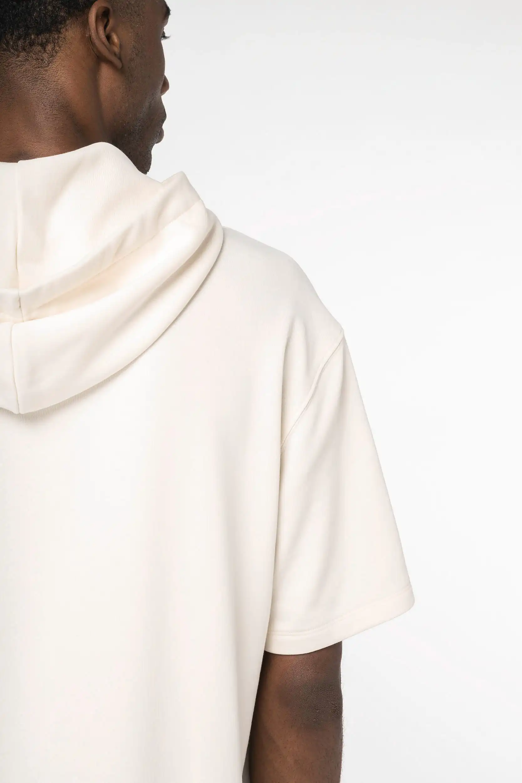 Duurzame unisex sweater met capuchon en korte afhangende mouwen French Terry - Afbeelding 6