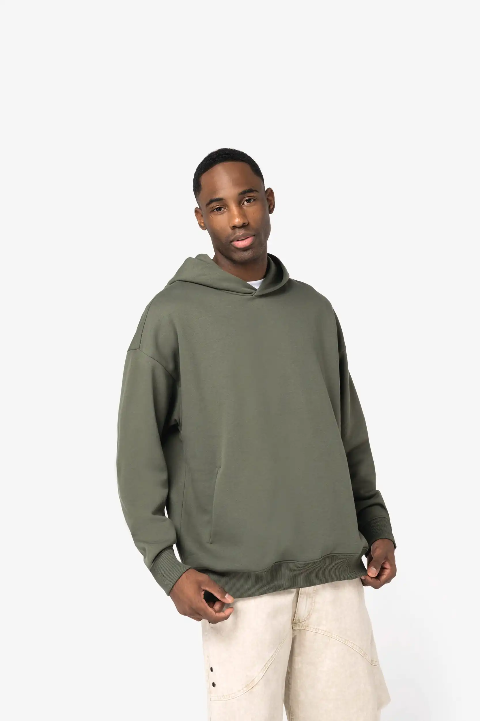 Ecologische uniseks oversized sweater met capuchon - Afbeelding 5