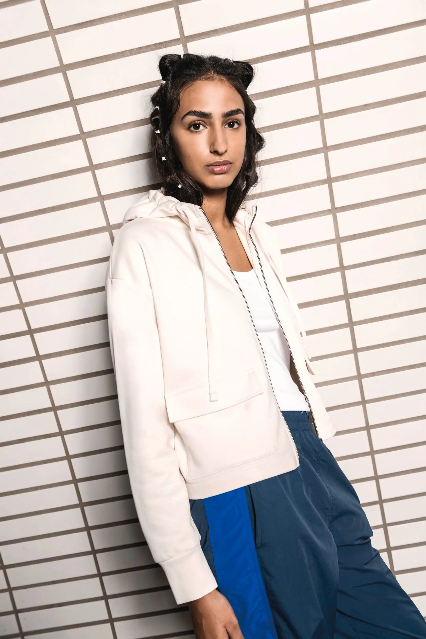 Ecologische sweatvest met capuchon French Terry - Afbeelding 9