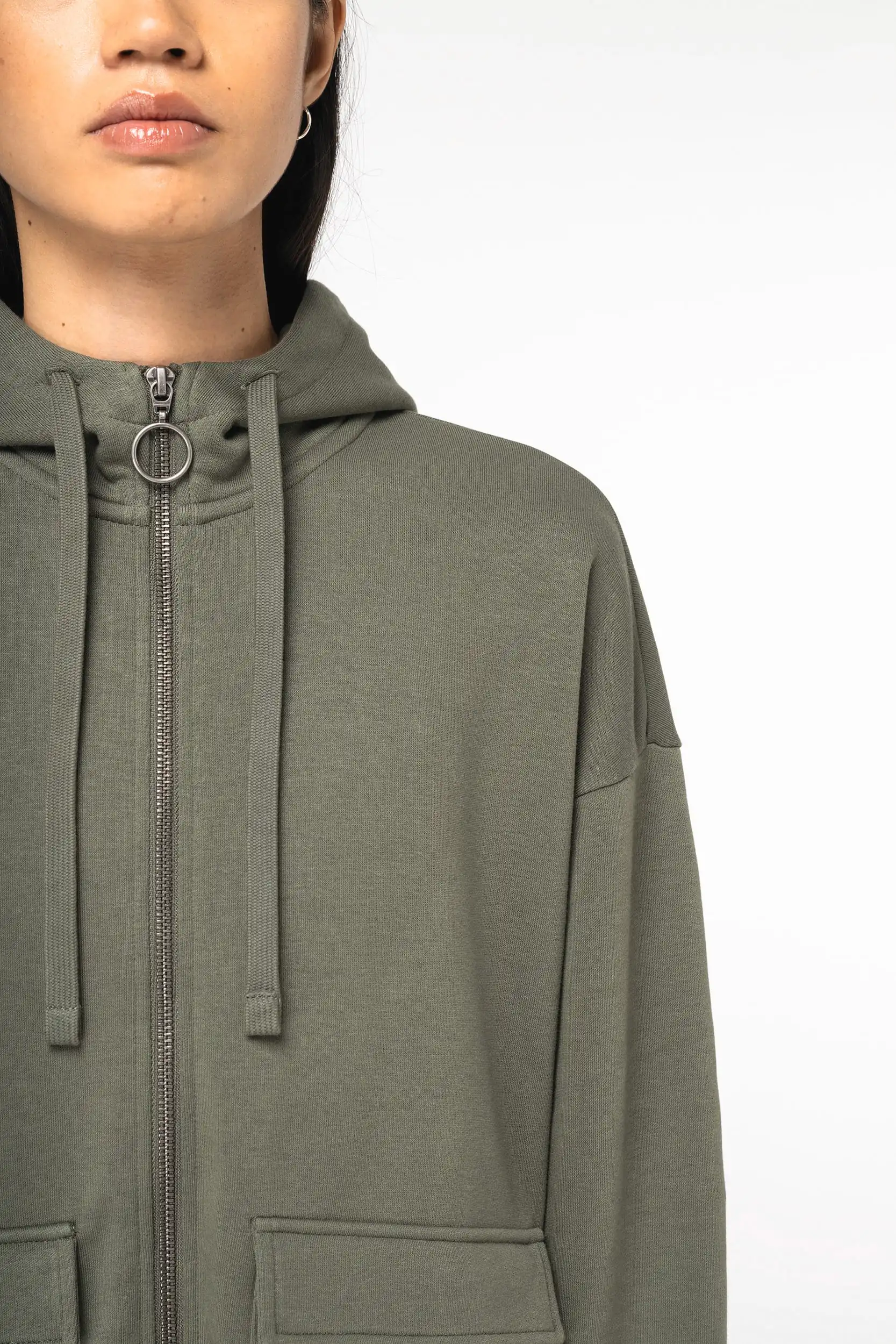 Ecologische sweatvest met capuchon French Terry - Afbeelding 5