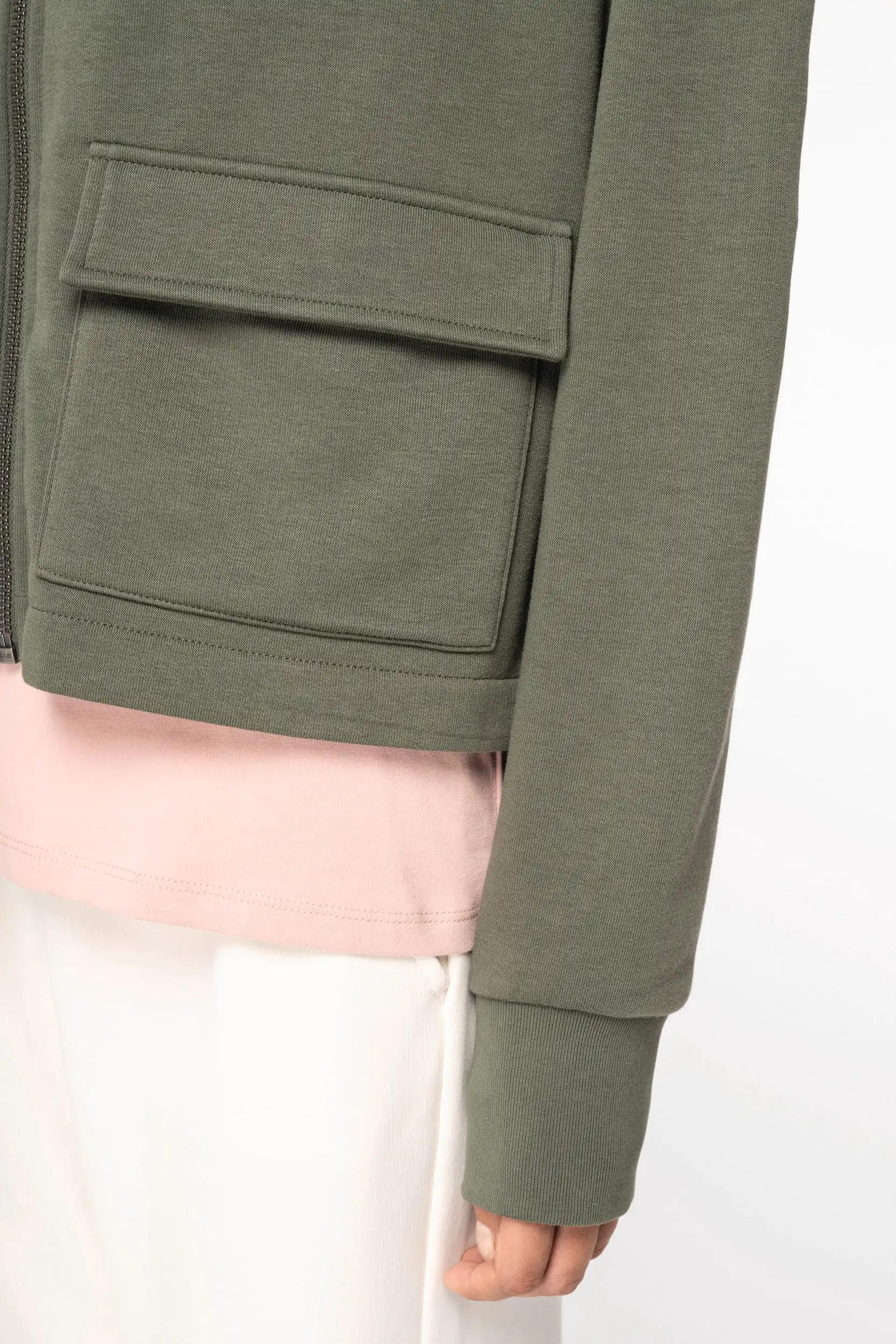 Ecologische sweatvest met capuchon French Terry - Afbeelding 7