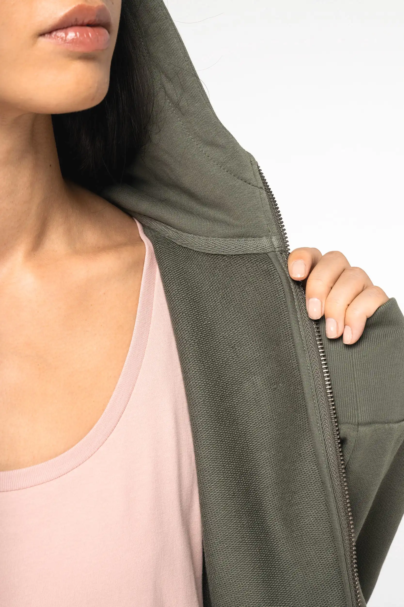 Ecologische sweatvest met capuchon French Terry - Afbeelding 8