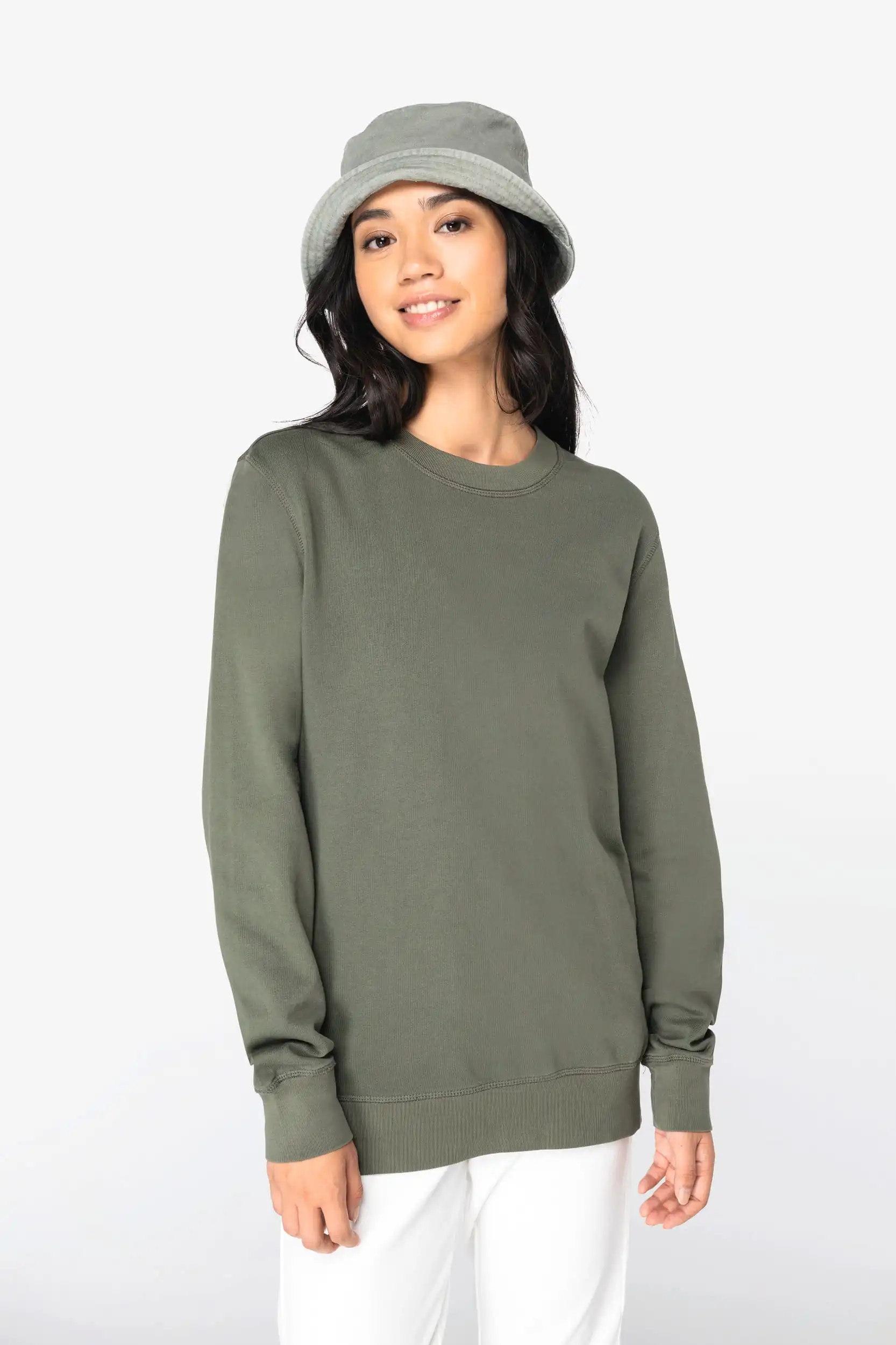 Ecologische uniseks sweater met ronde hals French Terry - Afbeelding 3