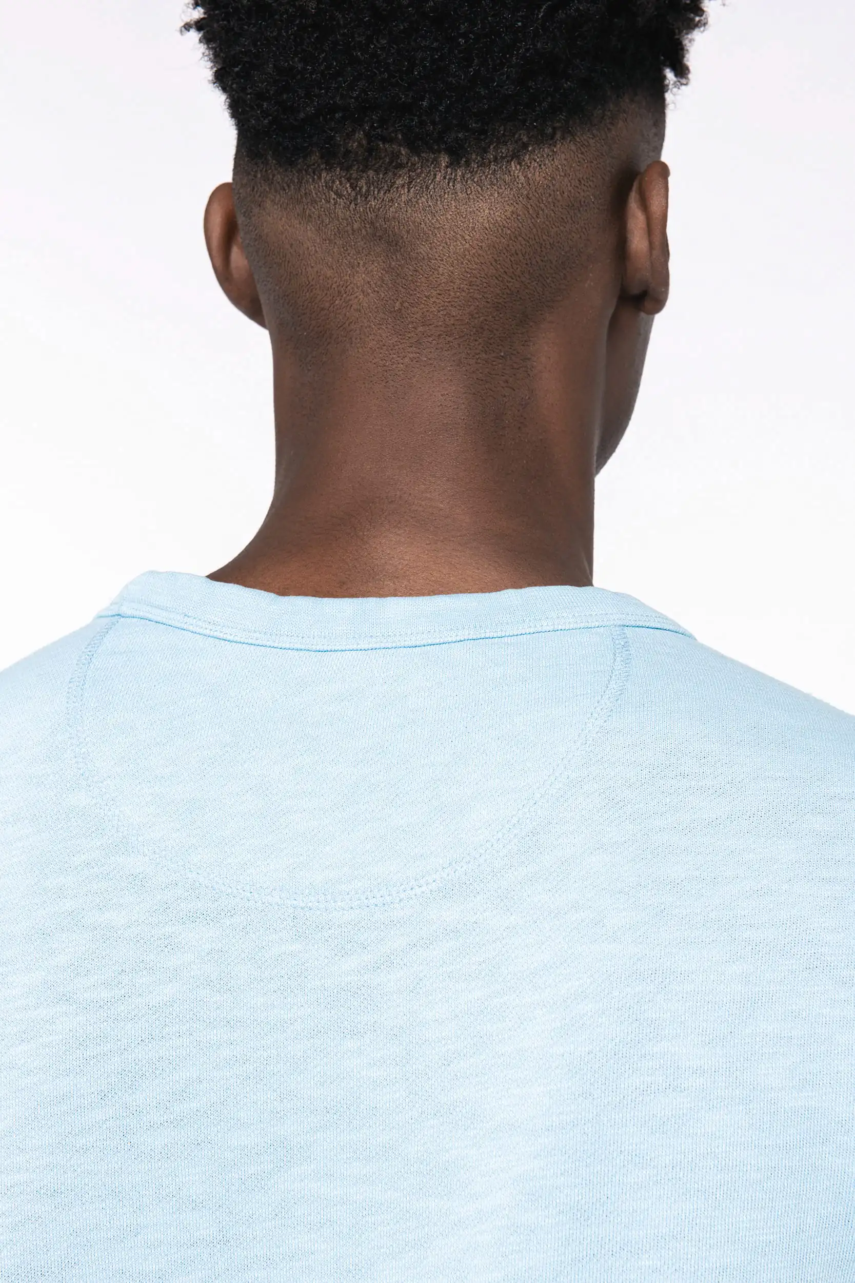 Ecologische en verwassen uniseks sweater met ronde hals French Terry - Afbeelding 8