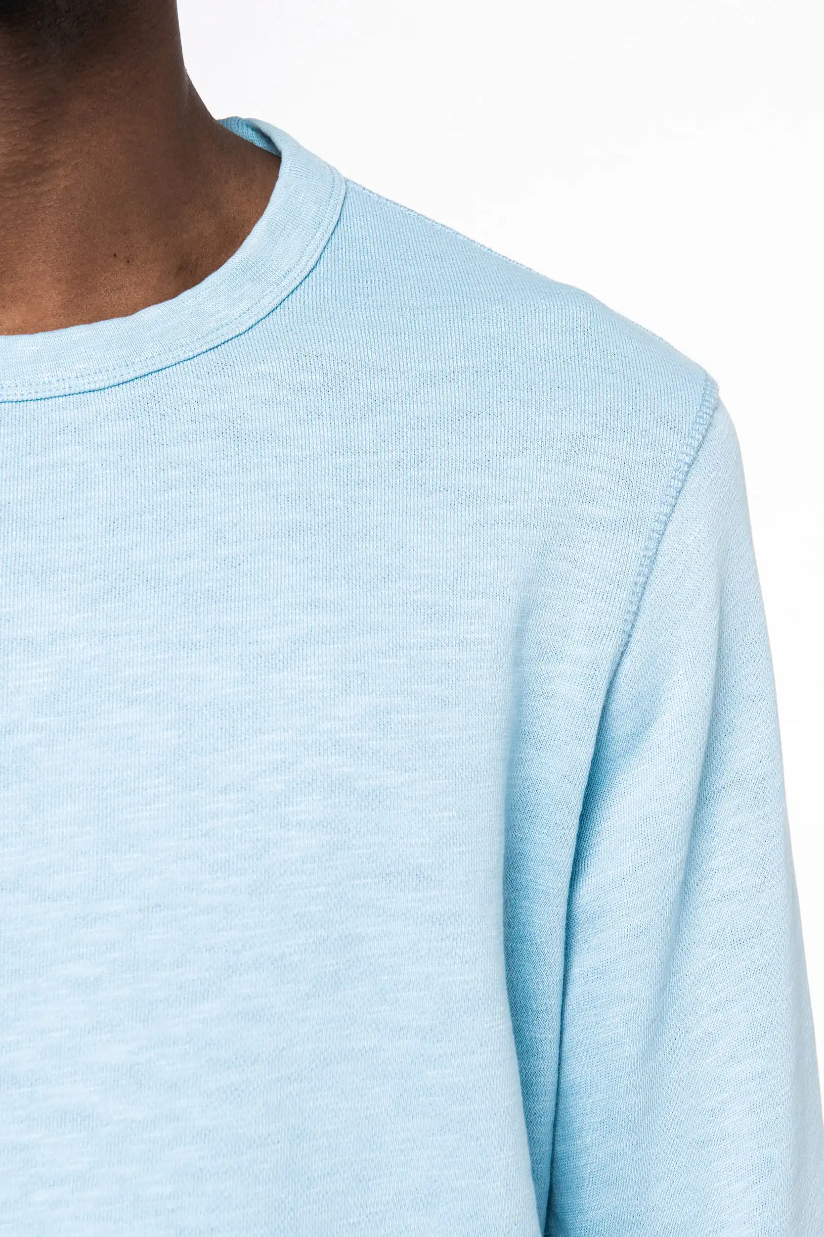 Ecologische en verwassen uniseks sweater met ronde hals French Terry - Afbeelding 6