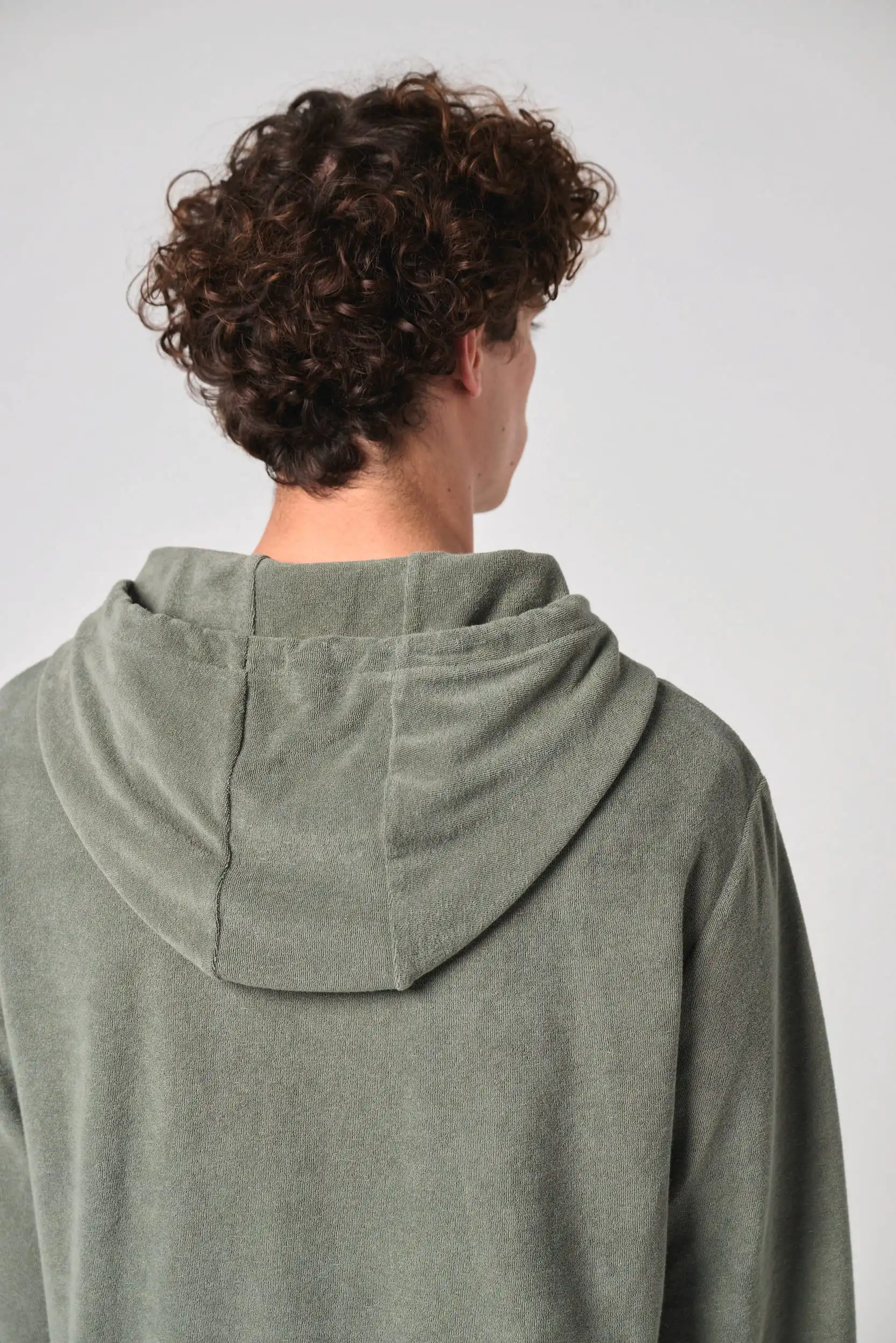 Ecologische badstof sweater met rits en capuchon - Afbeelding 5
