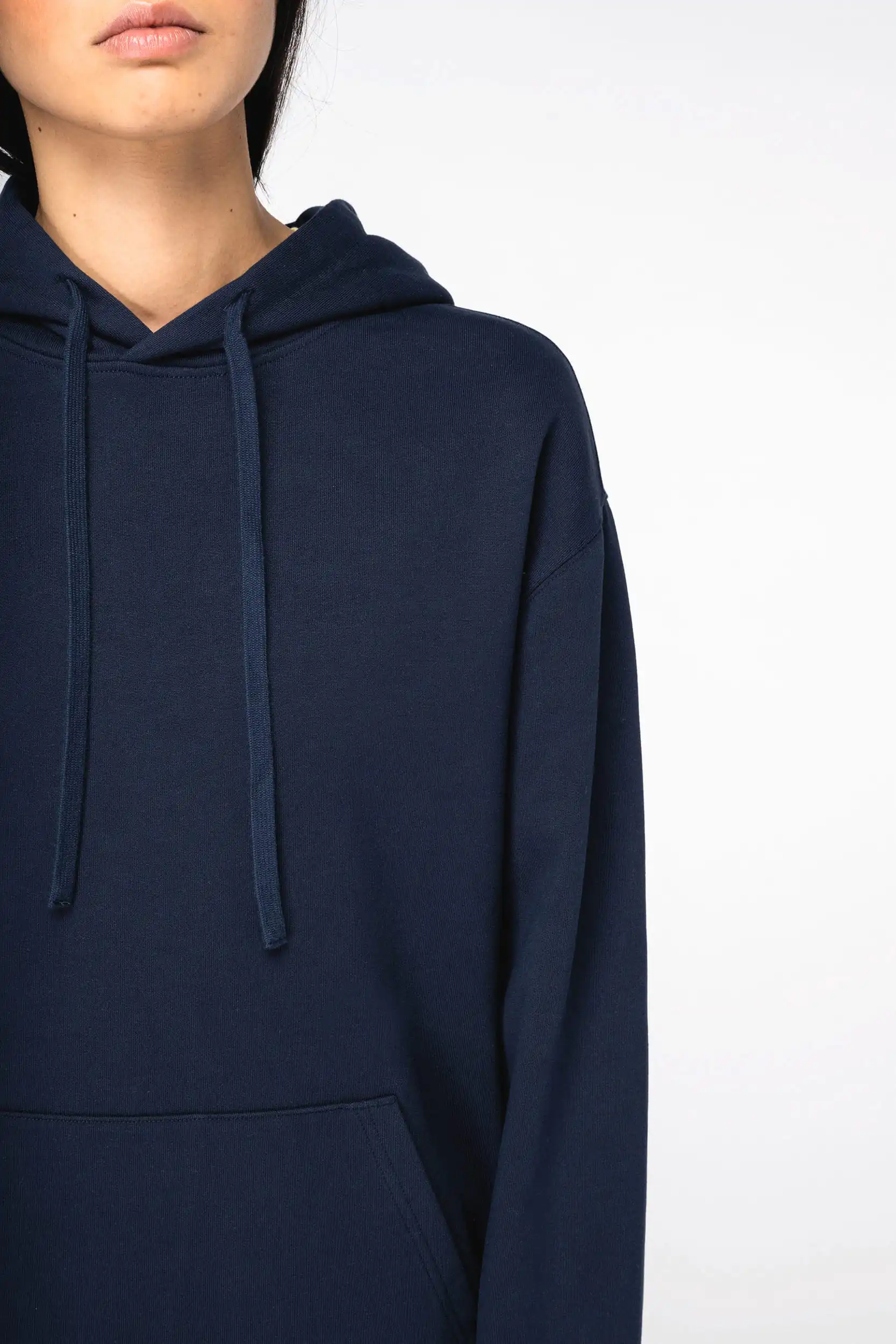 Ecologische uniseks sweater met capuchon en afhangende mouwen French Terry - Afbeelding 7