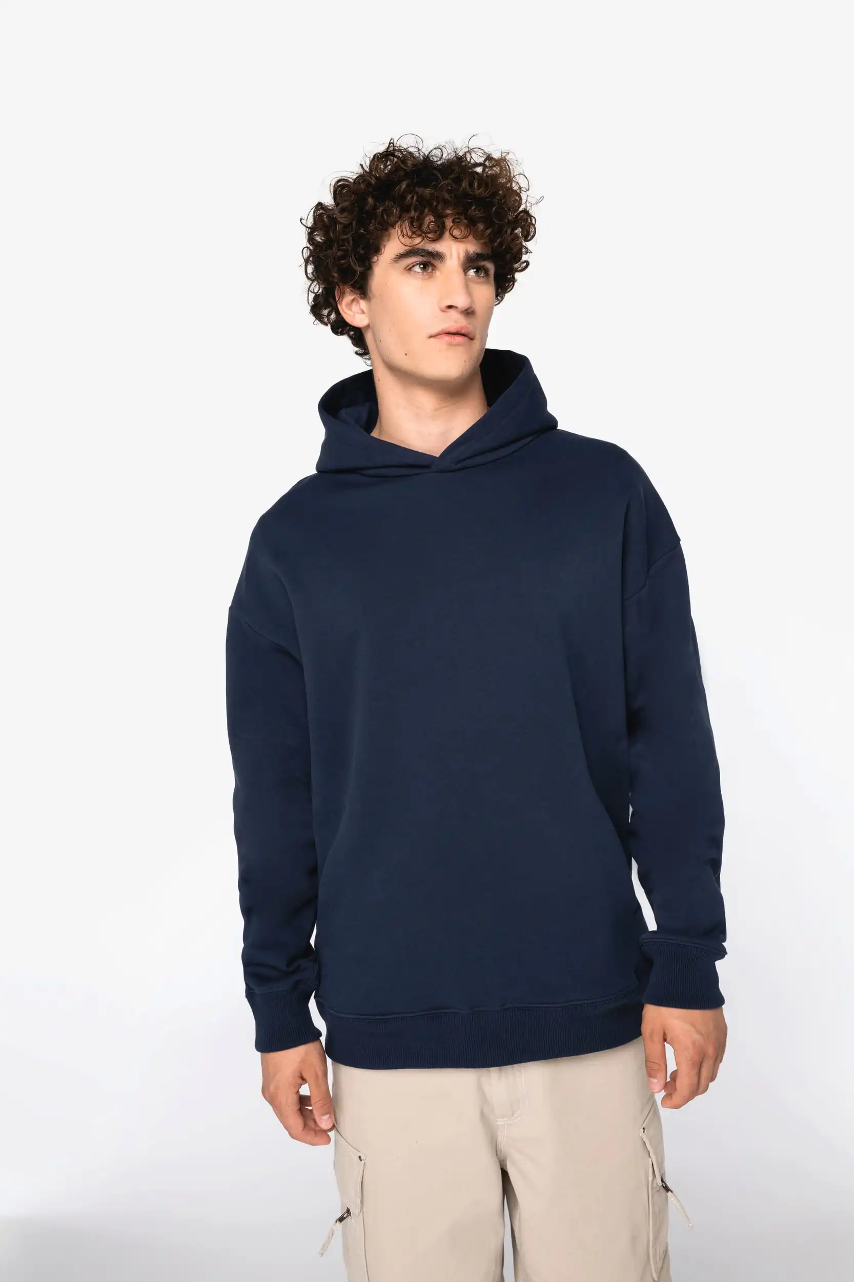 Ecologische uniseks oversized sweater met capuchon - Afbeelding 2