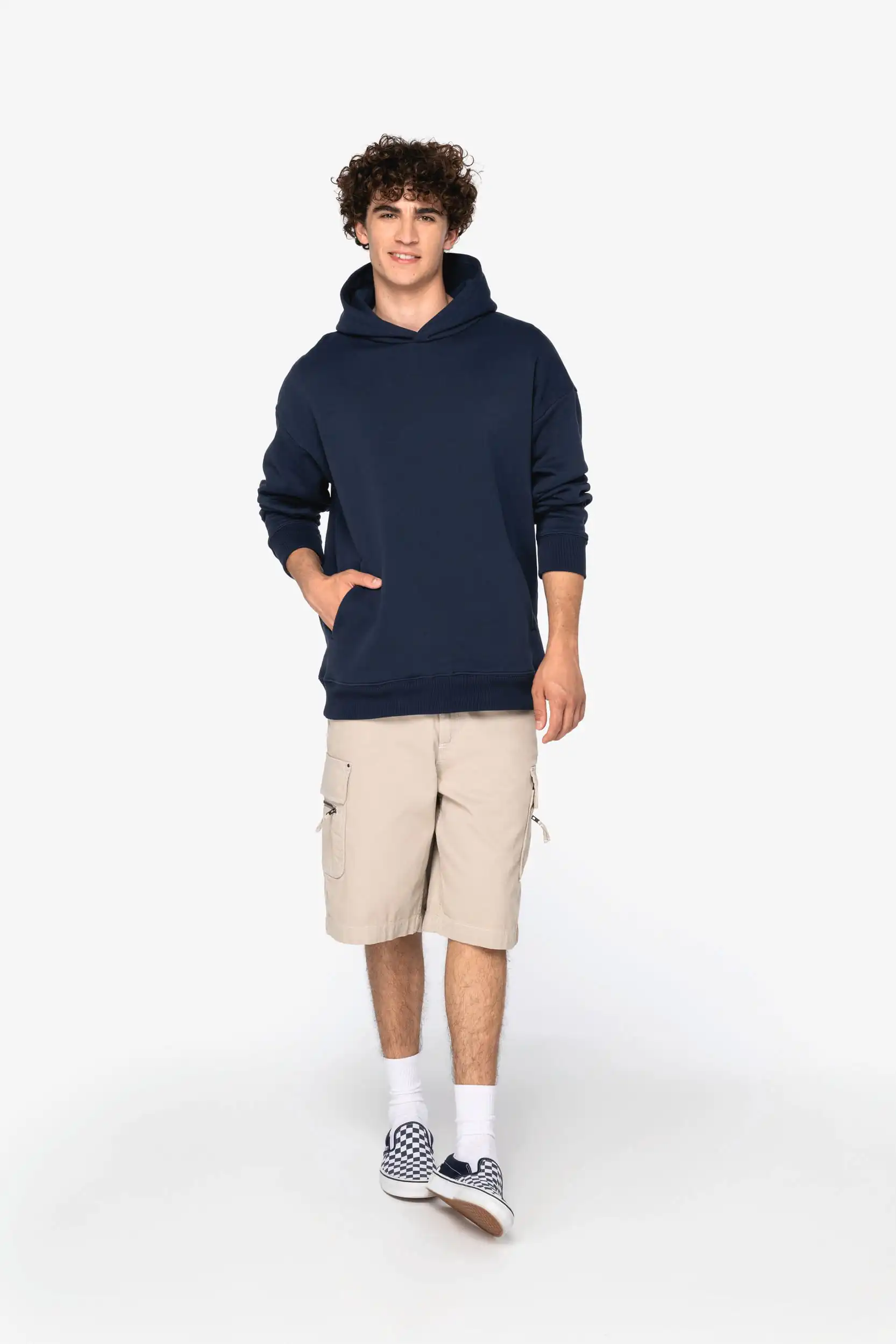 Ecologische uniseks oversized sweater met capuchon - Afbeelding 3