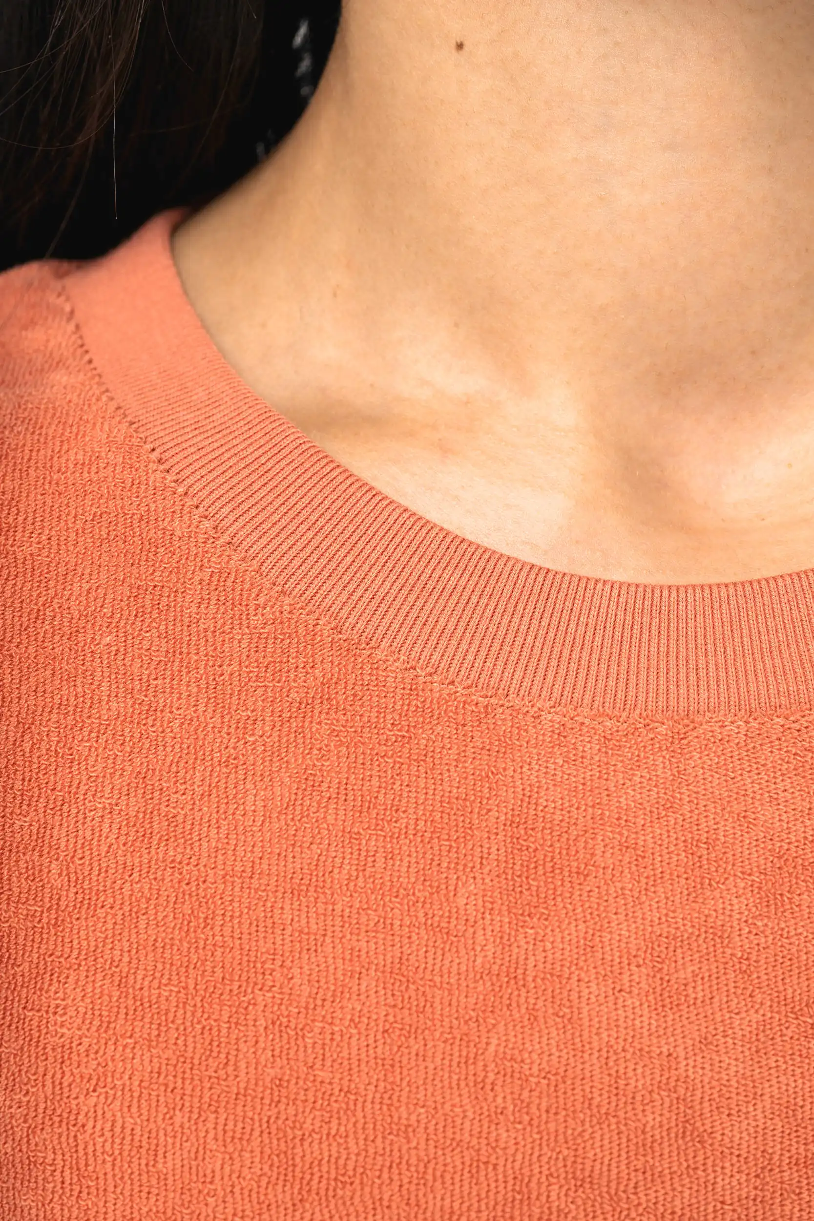 Ecologische badstof t-shirtjurk met afhangende mouwen - Afbeelding 6