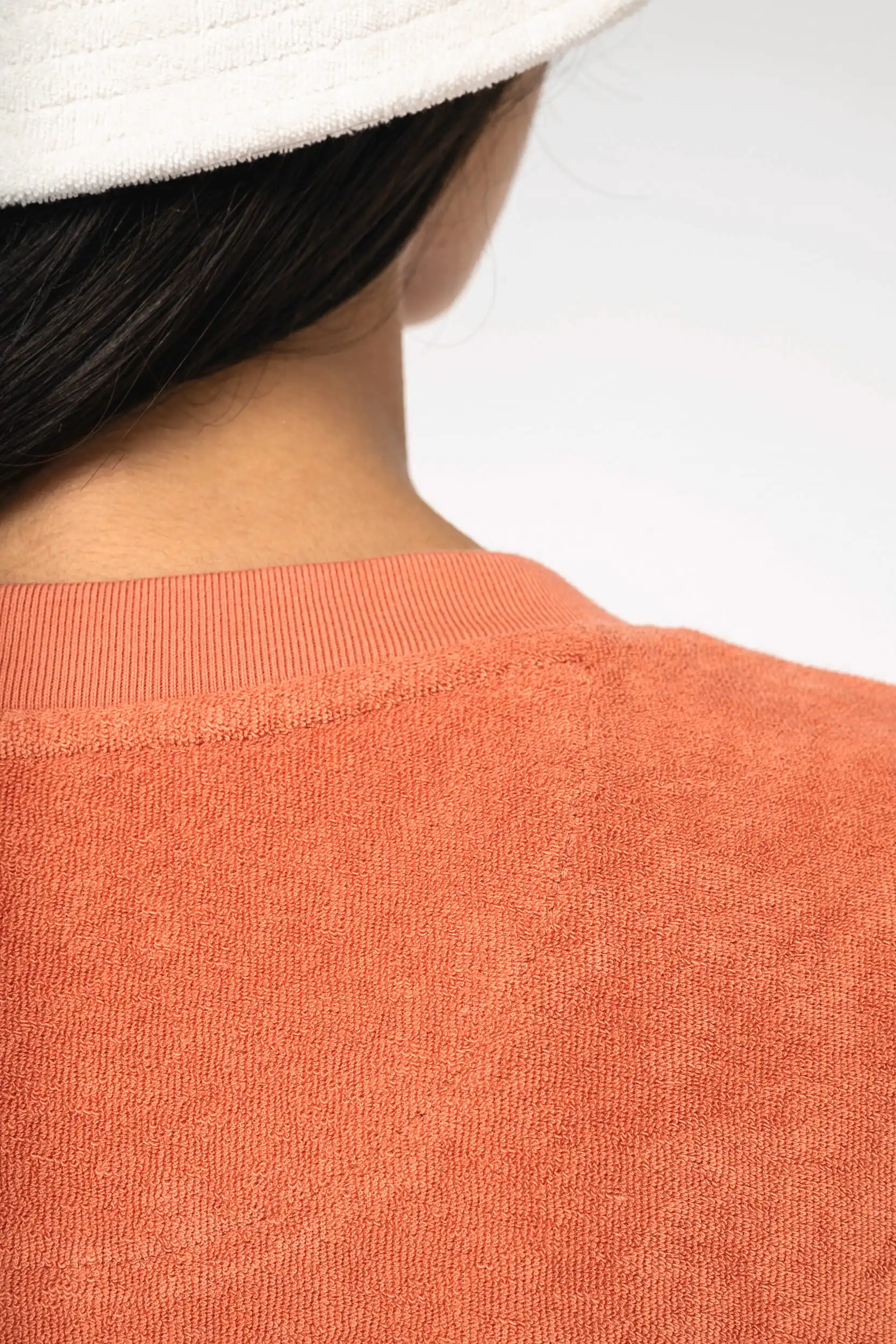 Ecologische badstof t-shirtjurk met afhangende mouwen - Afbeelding 4