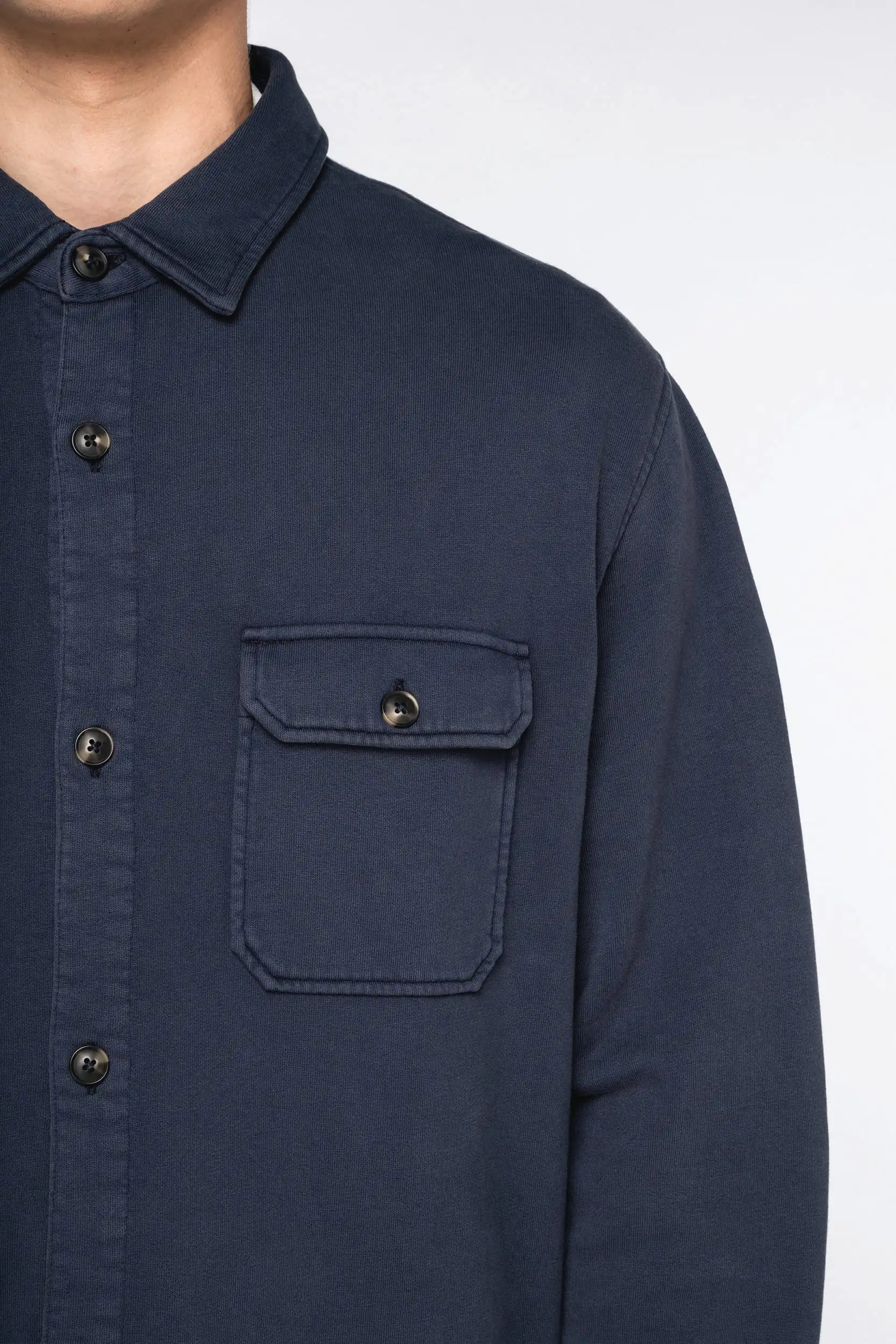 Ecologisch verwassen herenoverhemd in geborsteld fleece - Afbeelding 6