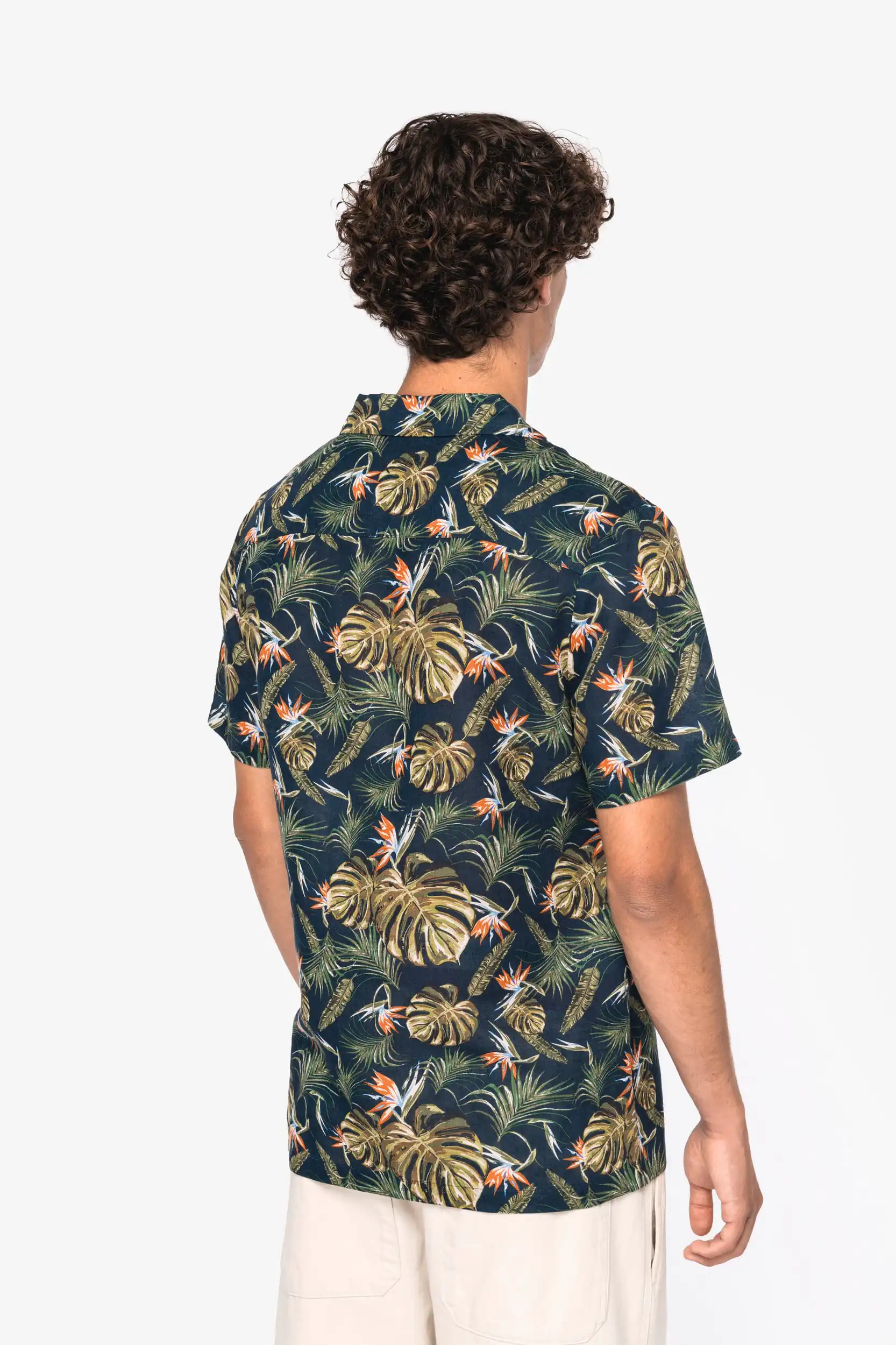 Ecologisch herenoverhemd met Hawaïaanse print - Afbeelding 3