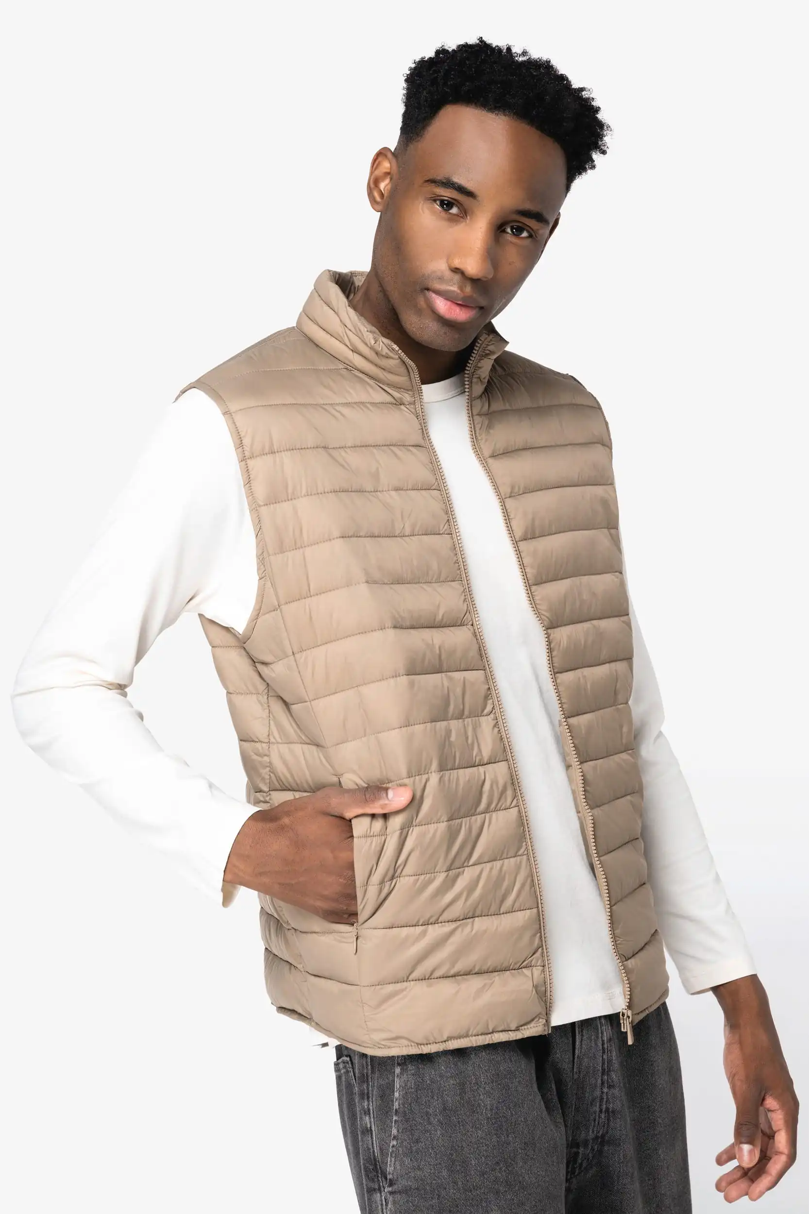 Ecologische lichte bodywarmer voor heren