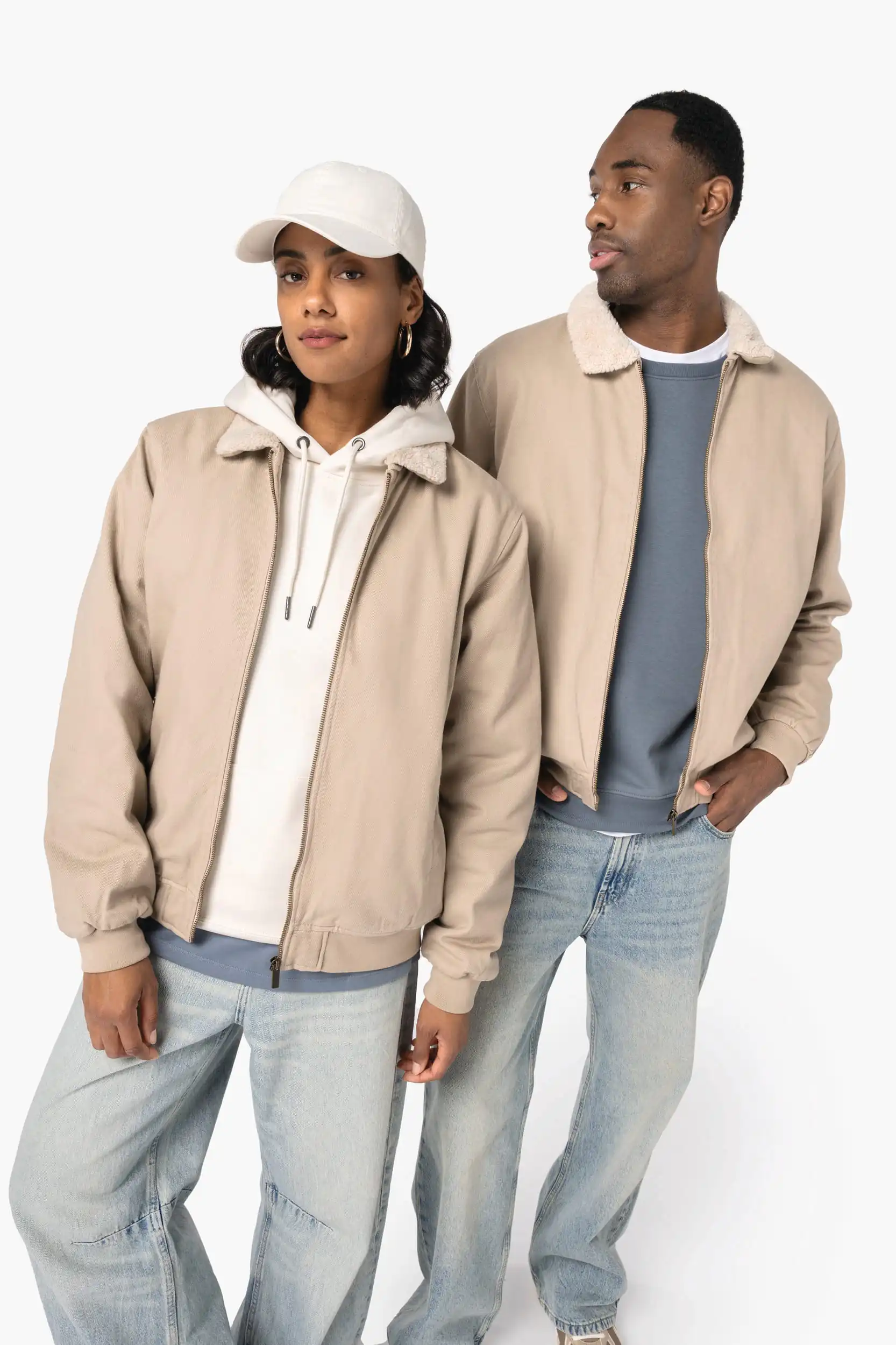 Ecologisch uniseks jasje met sherpakraag