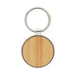 RCS sleutelhanger van gerecyclede zinc alloy met bamboe