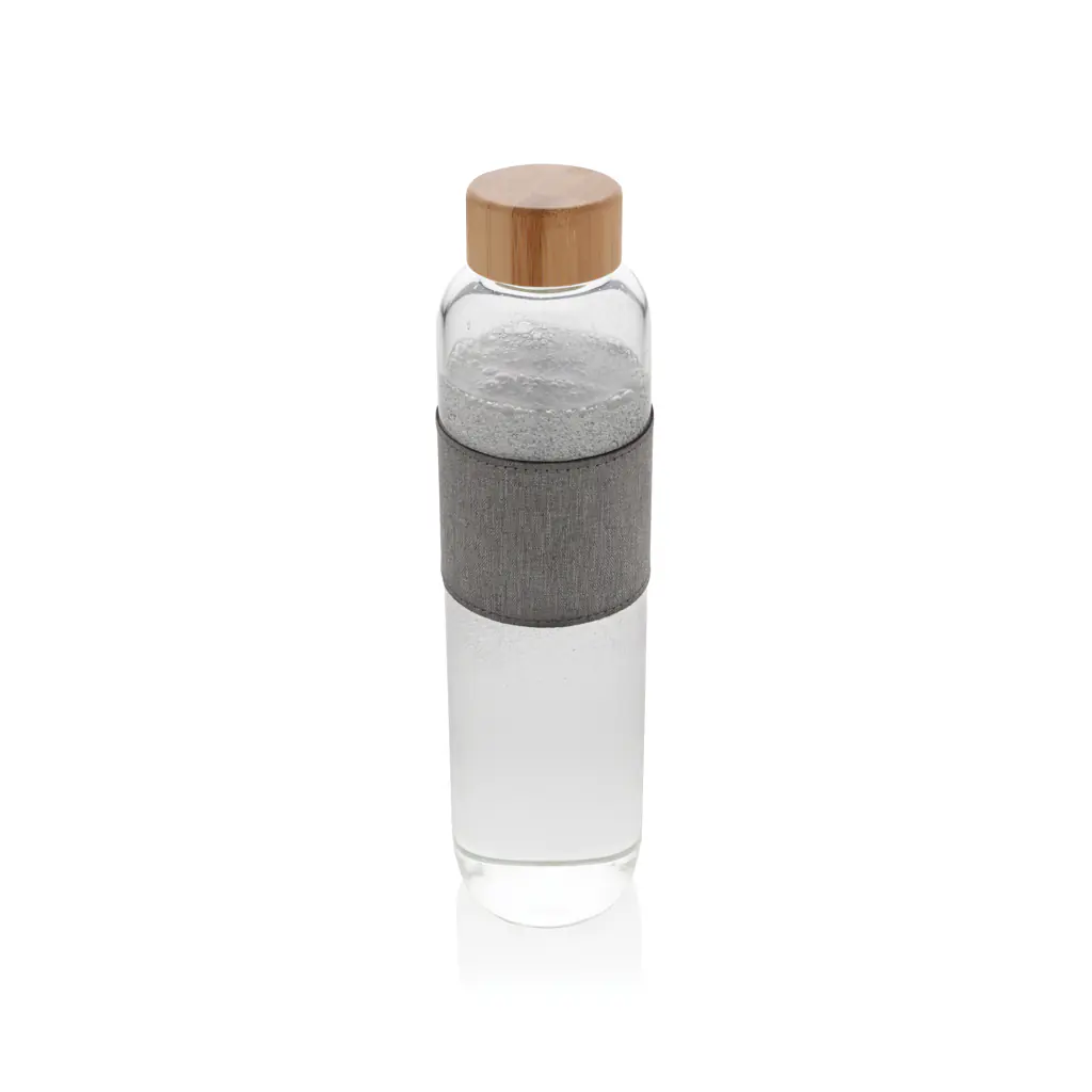 Impact borosilicaat glazen fles met bamboe deksel