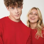 Sweater gerecycled katoen Etosha rood, L