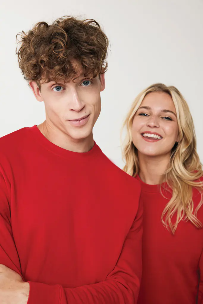 Sweater gerecycled katoen Etosha rood, L