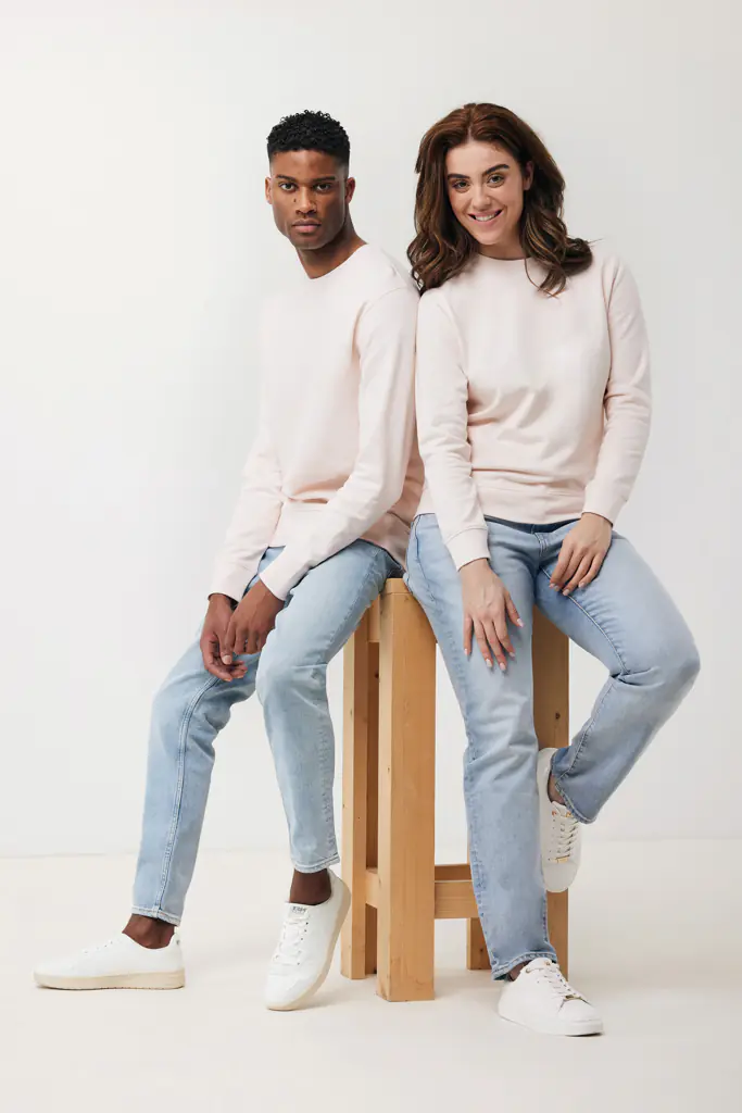Sweater gerecycled katoen Etosha cloud pink, L