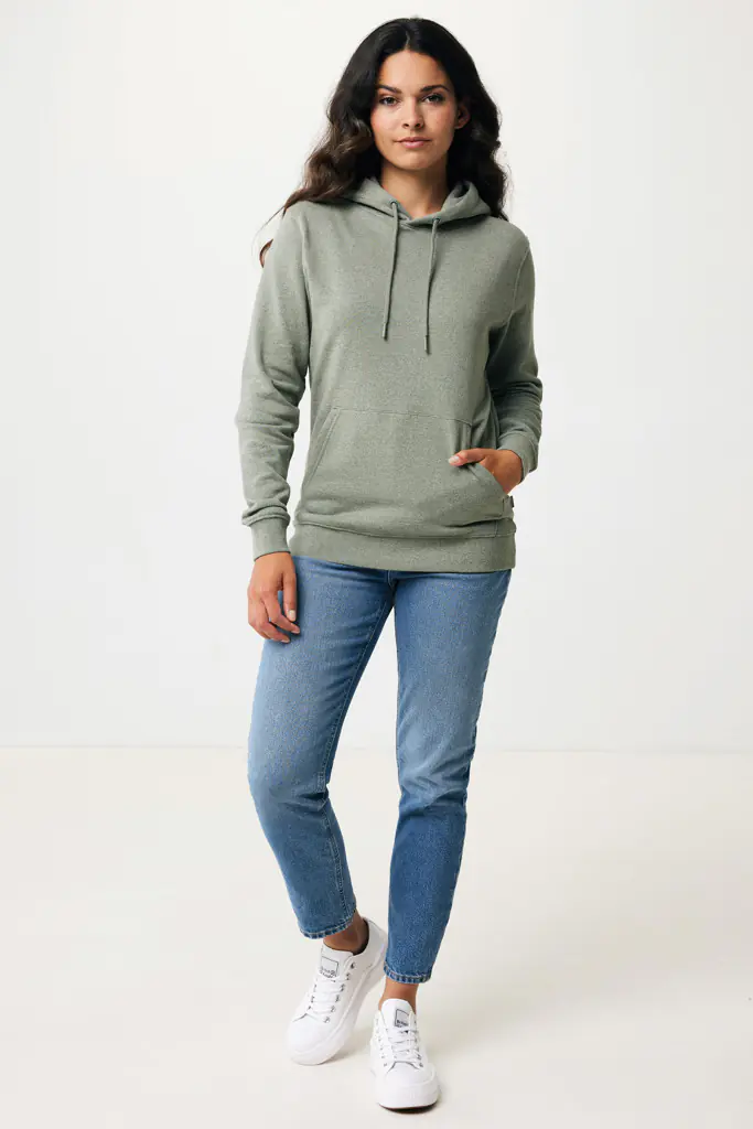 Hoodie Gerecycled katoen ongeverfd Torres heather green