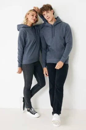 Hoodie Gerecycled katoen ongeverfd Torres heather navy