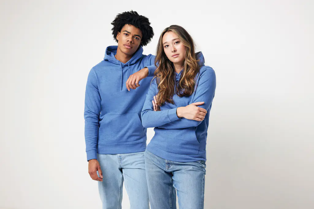 Hoodie Gerecycled katoen ongeverfd Torres heather blue