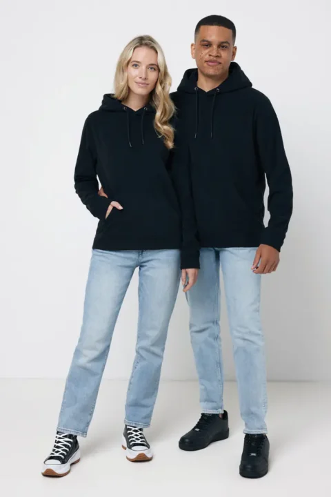 Polyester fleece hoodie Trivor zwart