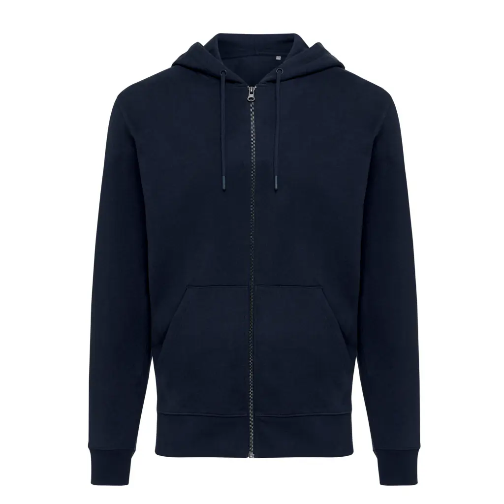 Gerecycled katoen hoodie met rits Abisko donkerblauw, 2XL