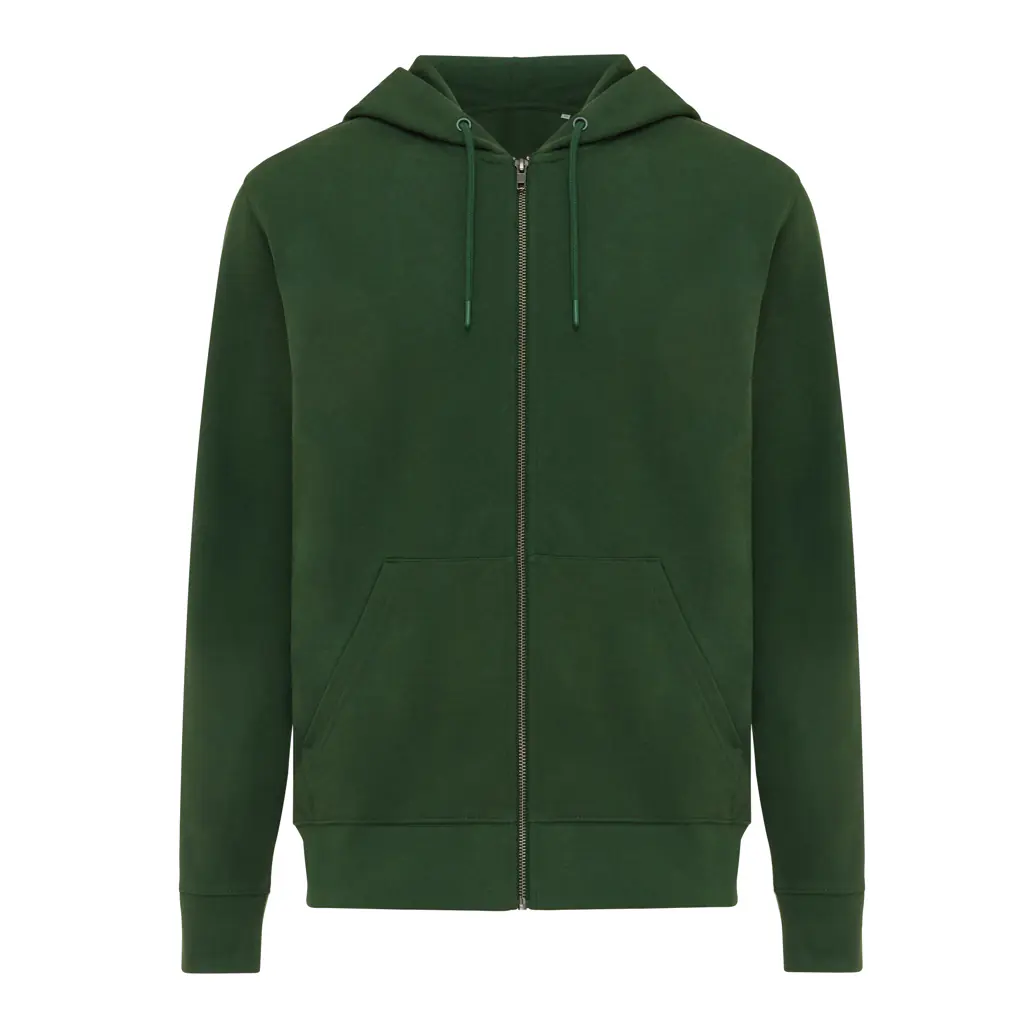 Gerecycled katoen hoodie met rits Abisko forest green, 2XL