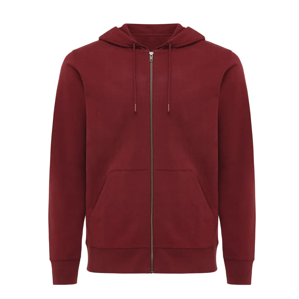 Gerecycled katoen hoodie met rits Abisko bordeauxrood, 2XL