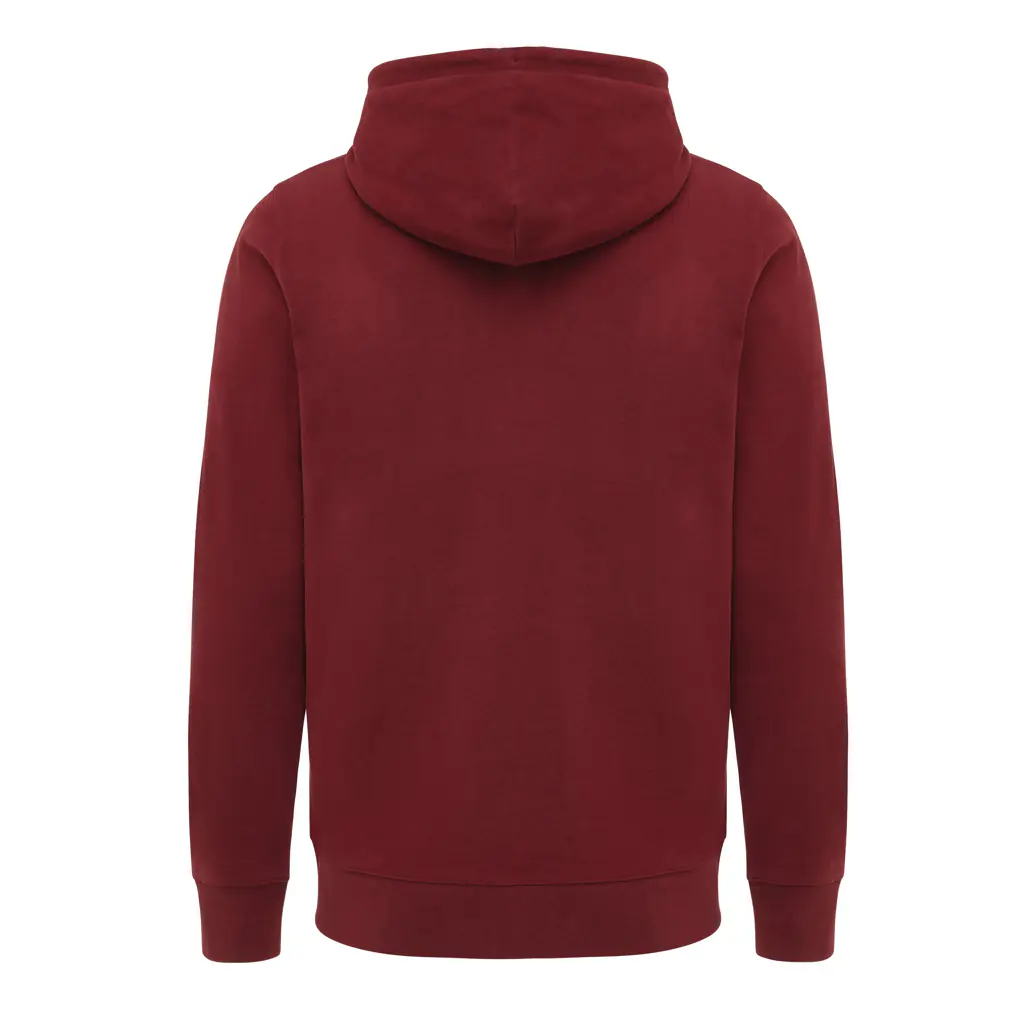 Gerecycled katoen hoodie met rits Abisko bordeauxrood, L