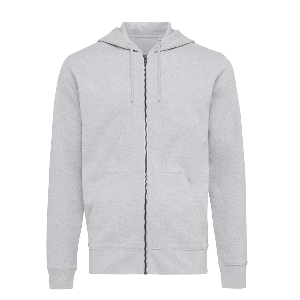 Gerecycled katoen hoodie met rits Abisko heather grey, 2XL
