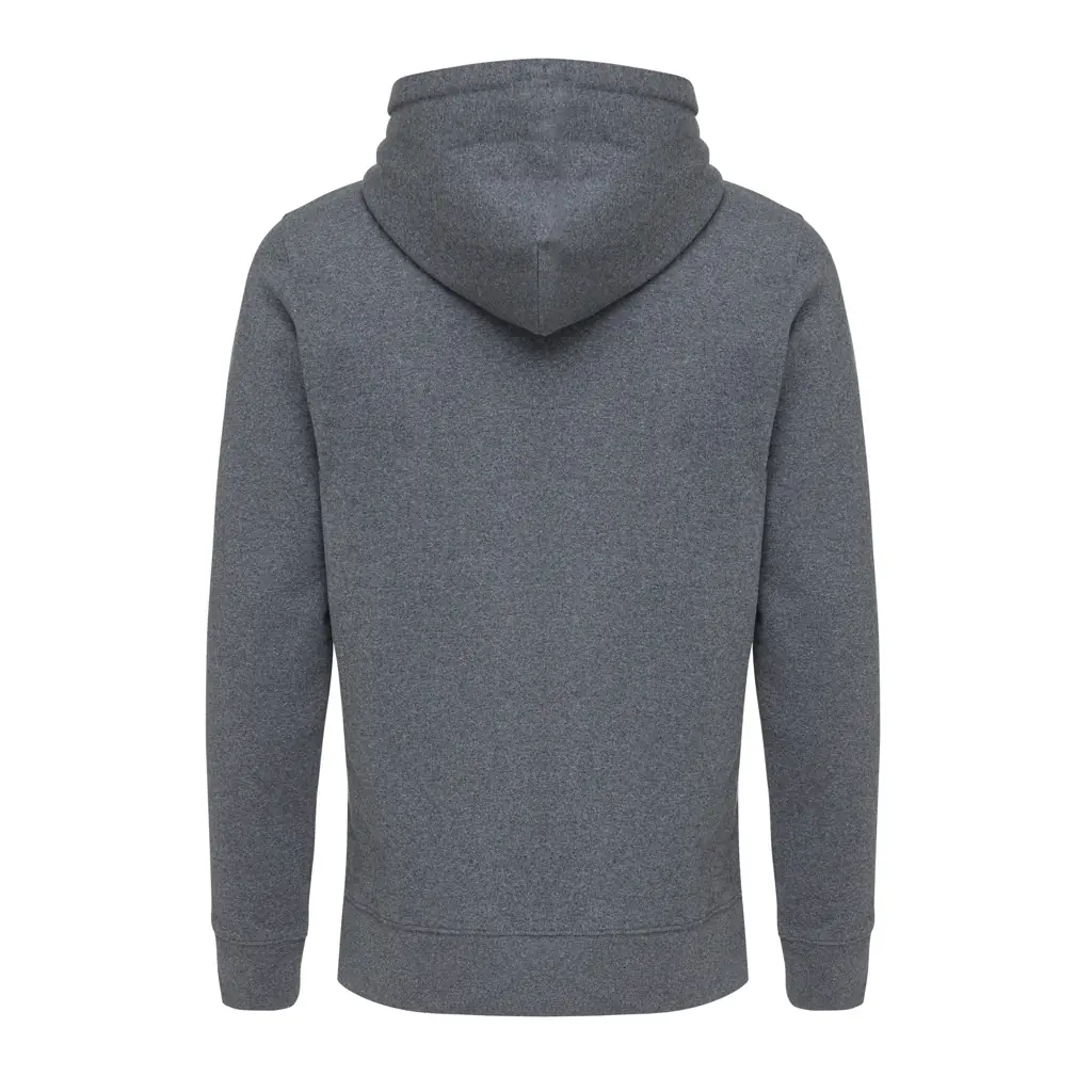 Gerecycled katoen hoodie met rits Abisko heather anthracite, L
