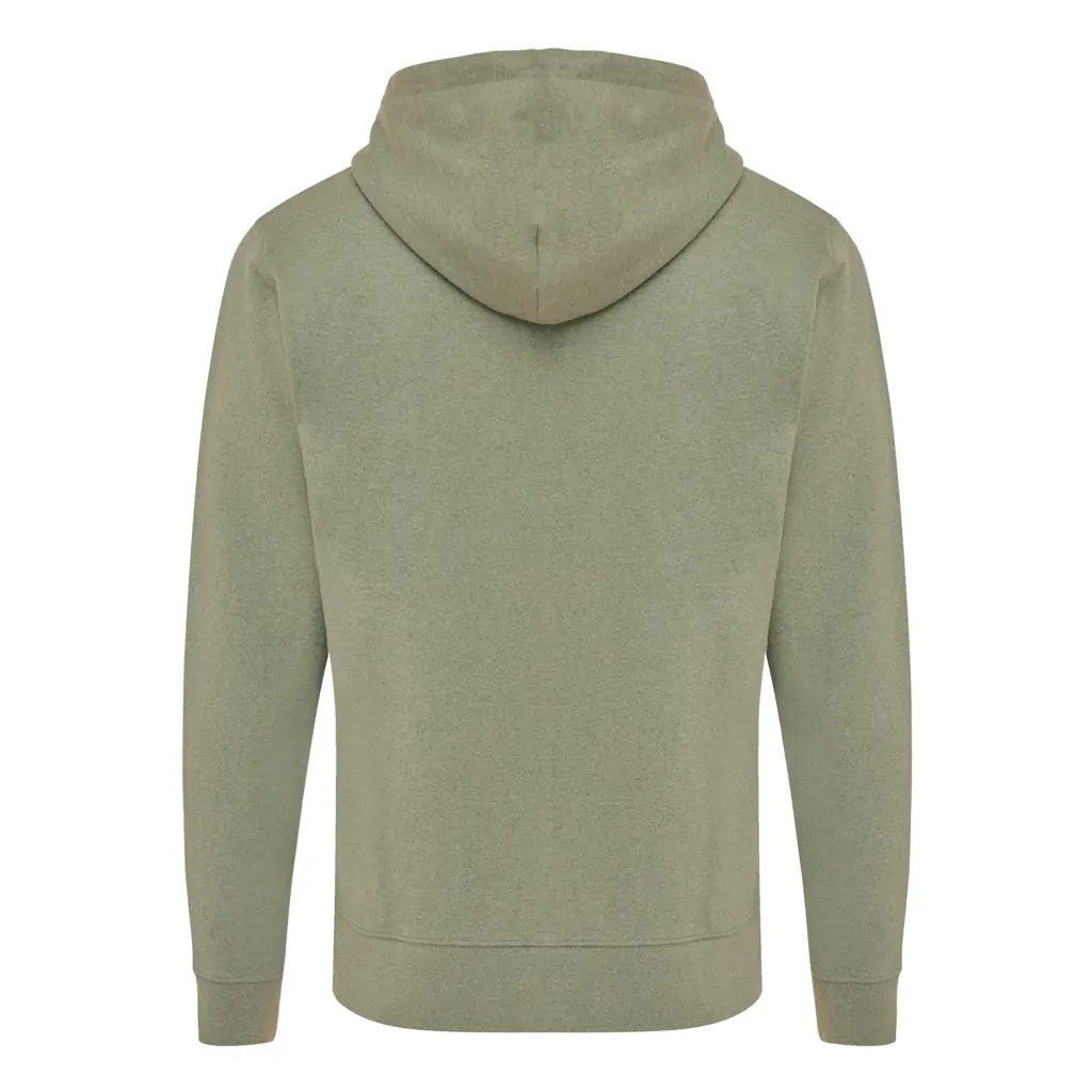 Gerecycled katoen hoodie met rits Abisko heather green, L