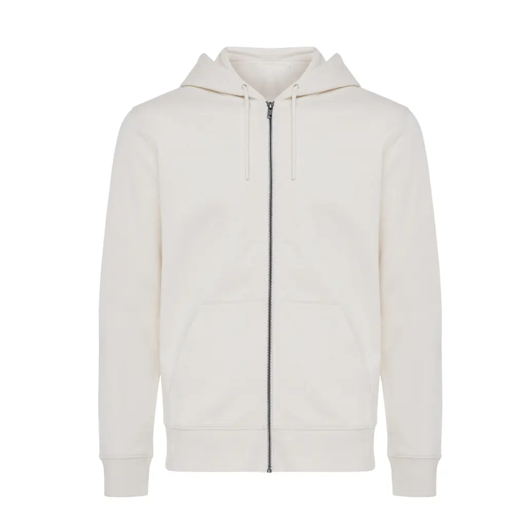 Gerecycled katoen hoodie met rits Abisko natural raw, 2XL