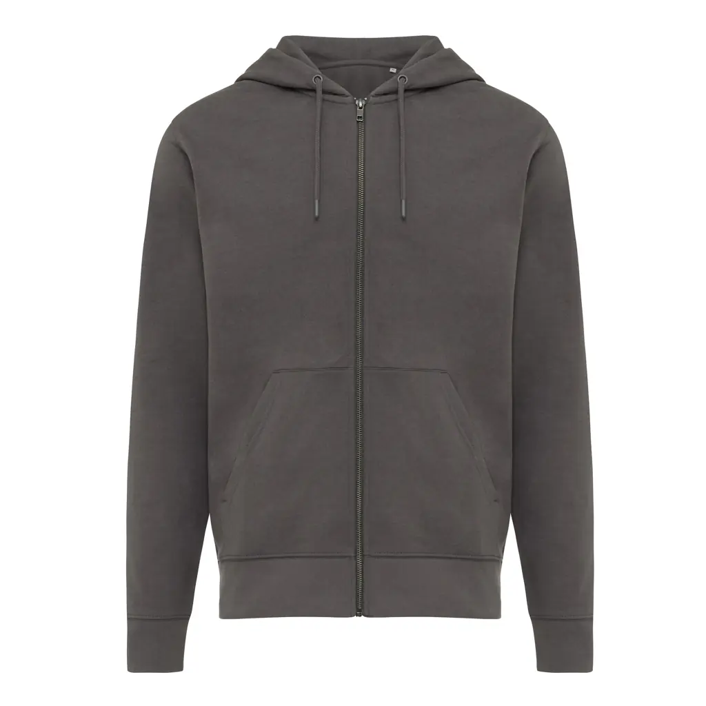 Gerecycled katoen hoodie met rits Abisko Antraciet, L