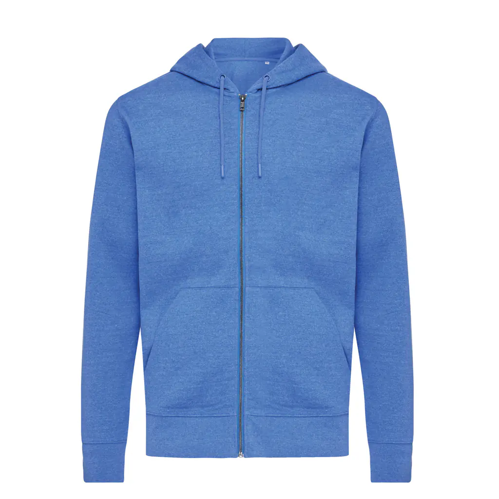Gerecycled katoen hoodie met rits Abisko heather blue, 2XL