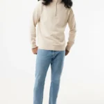 Katoen sweater met kwartritssluiting Elgon