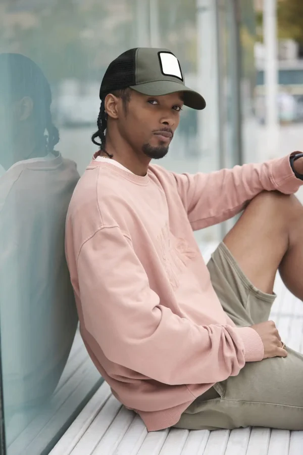 5-panel trucker pet met vierkante patch