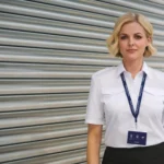 Dames pilotenblouse met korte mouwen