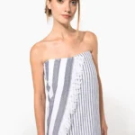 Gestreepte fouta met franjes
